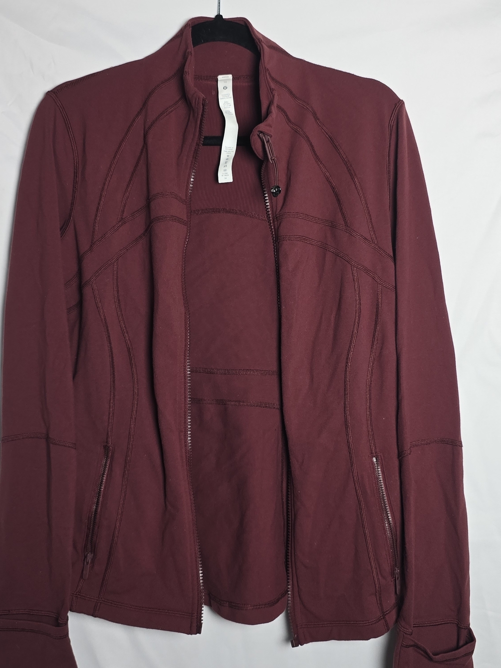 Lululemon Define Running Jacket Burgundy Gym Workout Activewear, Sz 10 - Picture 2 of 7